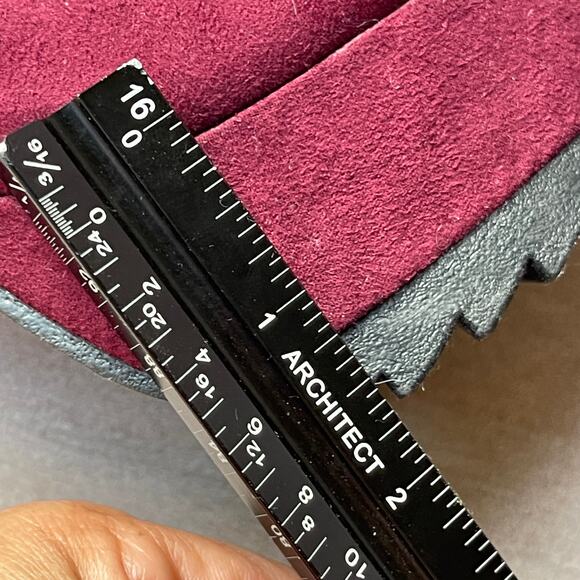 Forever 21 Womens Size 8.5 Heels Wine Faux Suede Peep Toe Platform Stilleto New - Picture 7 of 13